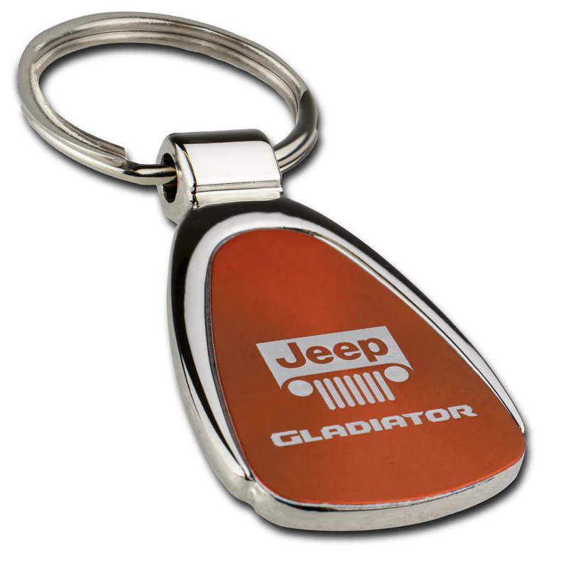 Au-Tomotive Gold For Jeep Gladiator Teardrop Keychain Key Ring Fob Key Chain - Gloss Pearl Gold Orange - Image 5