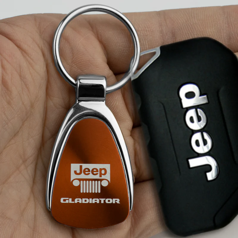 Au-Tomotive Gold For Jeep Gladiator Teardrop Keychain Key Ring Fob Key Chain - Gloss Pearl Gold Orange - Image 6