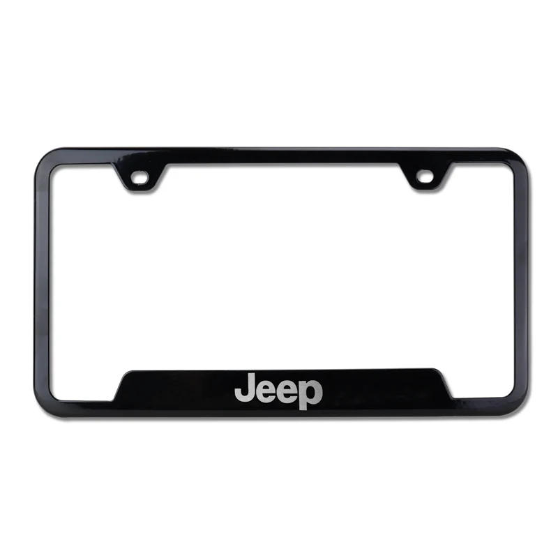 Au-Tomotive Gold Genuine JEEP Laser Etched Logo Black Stainless Cut-Out License Plate Frame GF.JEE.EB - Image 8