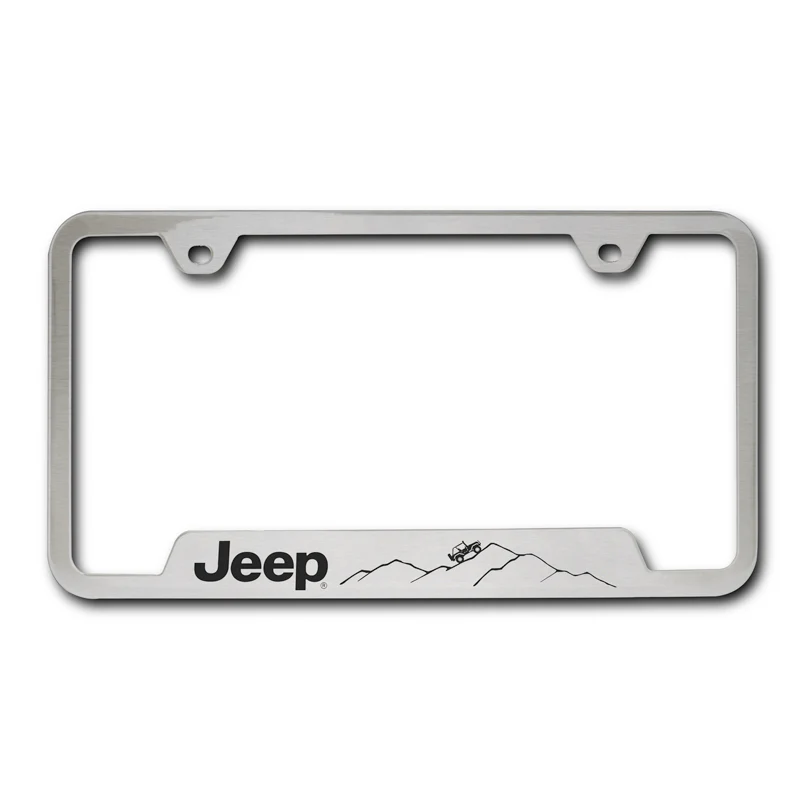 Au-Tomotive Gold Genuine JEEP Laser Etched Logo Mountain Stainless Steel Cut-Out License Plate Frame GF.JEEM.ES - Image 8