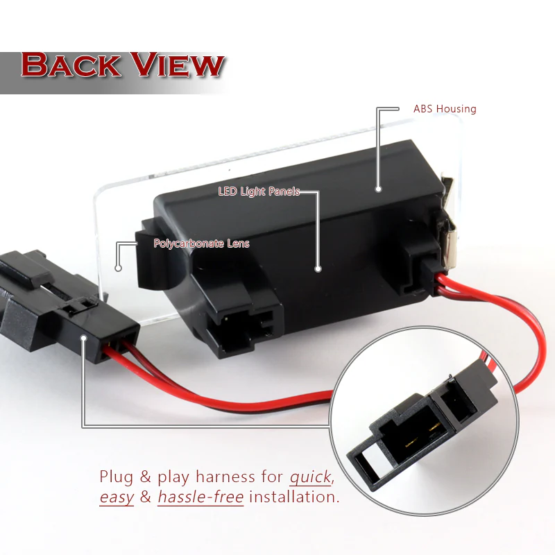 Audi A3 A4 A5 A6 A7 Q3 Q5 Q7 RS3 RS5 Bright White LED License Plate Lights (2pcs) - Image 3