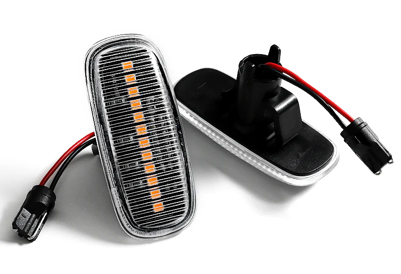 Audi A3 A4 A6 A8 TT Amber LED Turn Signal Front Side Marker Lights -Clear Lens - Image 2