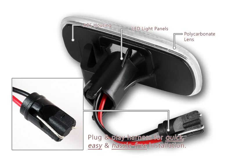 Audi A3 A4 A6 A8 TT Amber LED Turn Signal Front Side Marker Lights -Clear Lens - Image 3