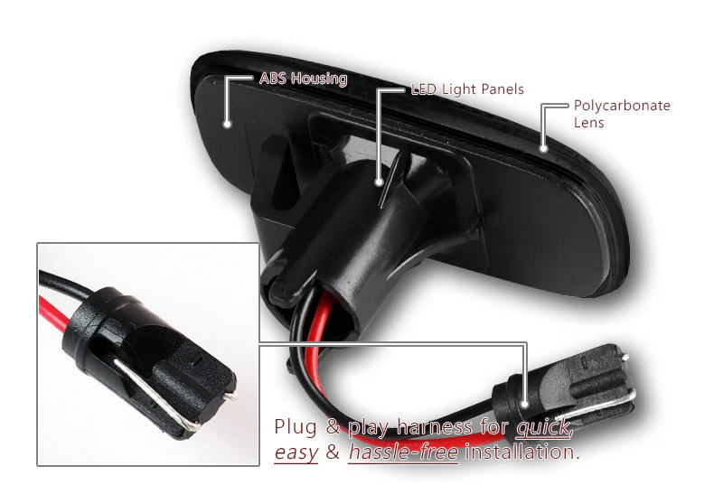 Audi A3 A4 A6 A8 TT Amber LED Turn Signal Front Side Marker Lights -Smoked Lens - Image 3