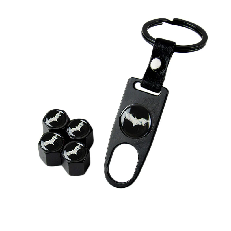 Batman Car Wheel Tire Valves Dust Stem Air Caps Keychain Emblem KEY FOB Set - US SELLER - Image 5