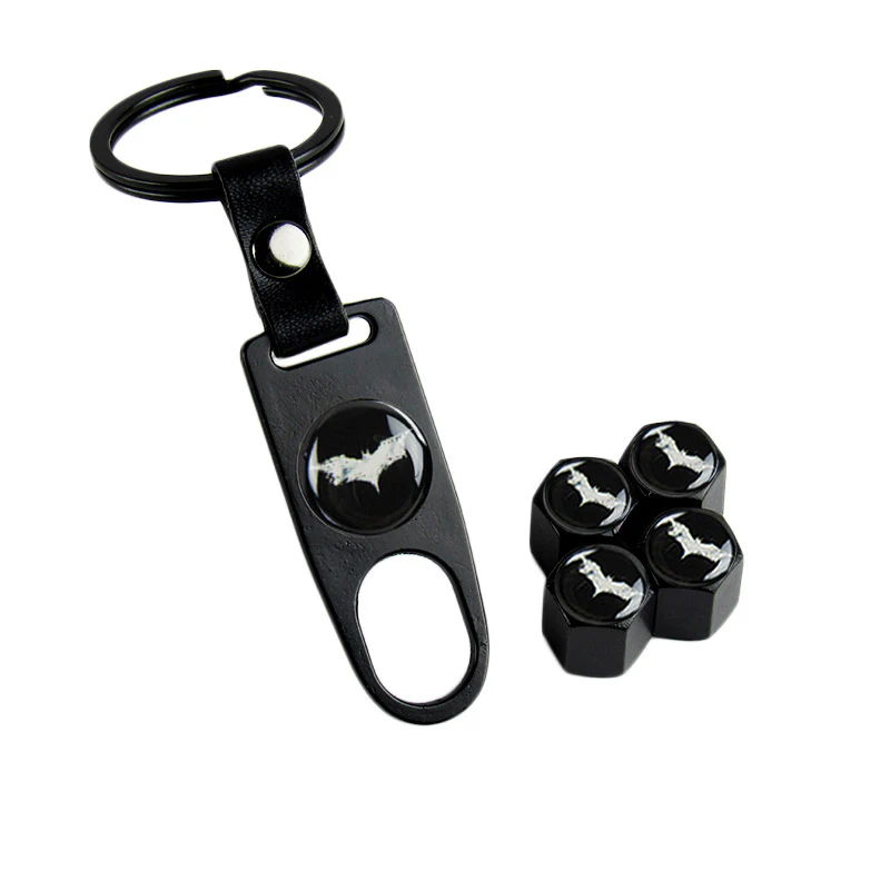 Batman Car Wheel Tire Valves Dust Stem Air Caps Keychain Emblem KEY FOB Set - US SELLER - Image 6