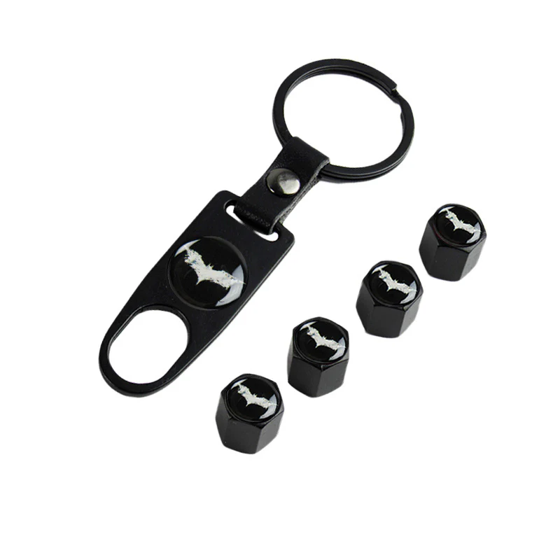 Batman Car Wheel Tire Valves Dust Stem Air Caps Keychain Emblem KEY FOB Set - US SELLER - Image 7