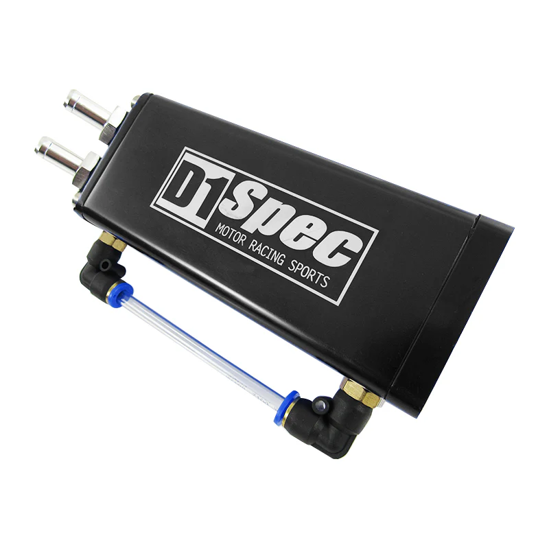 Black 0.7L 10mm Square Billet Aluminum Engine Oil Catch Tank Can Reservoir D1 SPEC - Image 4