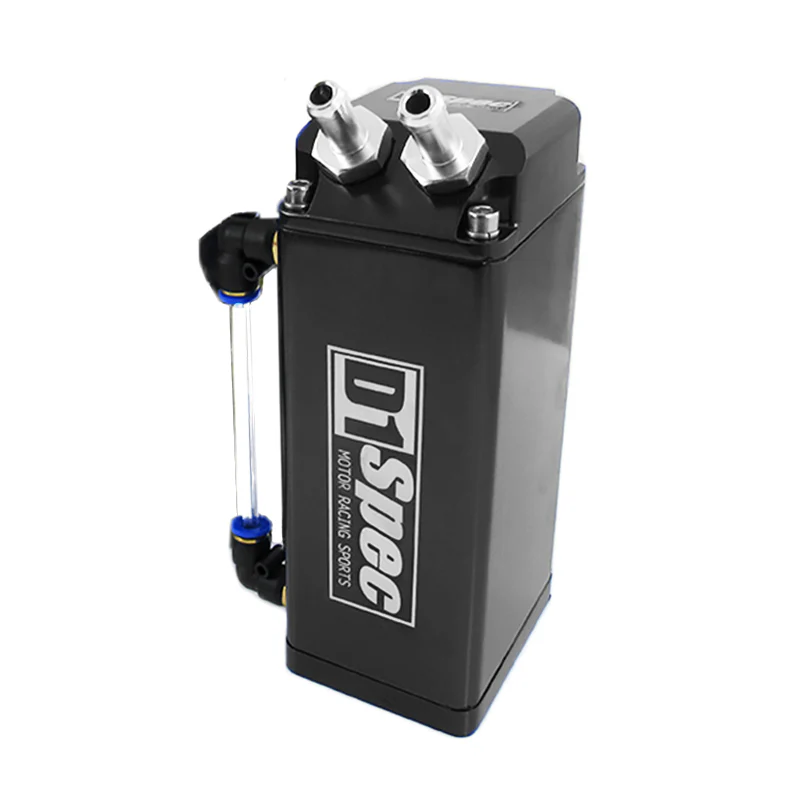 Black 0.7L 10mm Square Billet Aluminum Engine Oil Catch Tank Can Reservoir D1 SPEC - Image 5