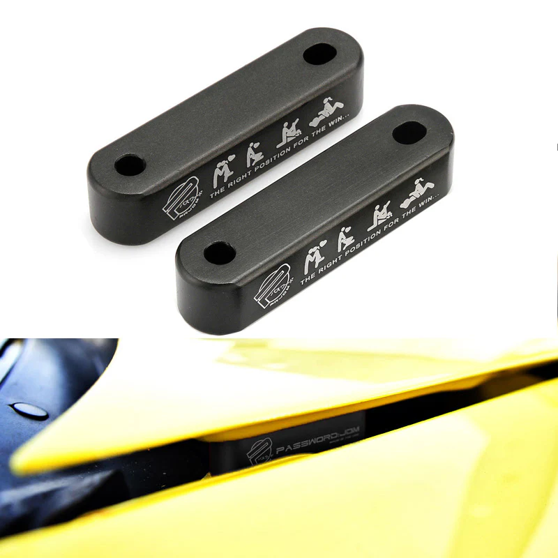 Black Combo Password JDM Hood Vent Spacer Risers with Keychain For 90-01 Integra 88-15 Civic - Image 4