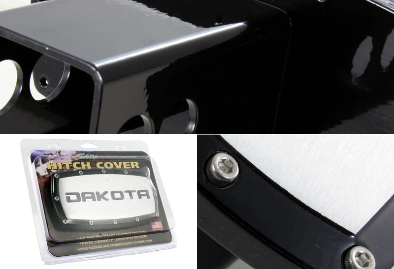 Black DODGE DAKOTA LOGO Hitch Cover Plug Cap For 2" Trailer Receiver with ALLEN BOLTS DESIGN - Image 3
