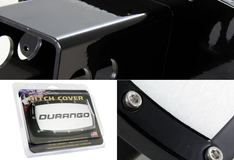 Black DODGE DURANGO LOGO Hitch Cover Plug Cap For 2" Trailer Receiver with ALLEN BOLTS DESIGN - Image 3