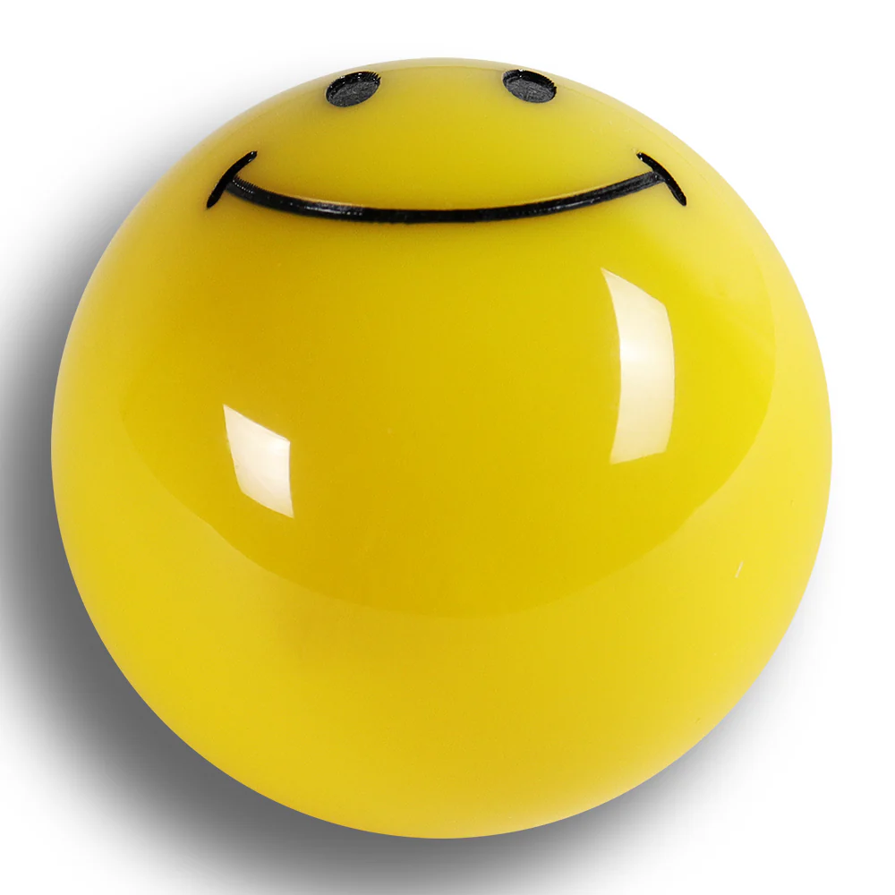 JDM HAPPY SMILE FACE Yellow Round Ball Manual Car Gear Stick Shift Knob Shifter - Image 2
