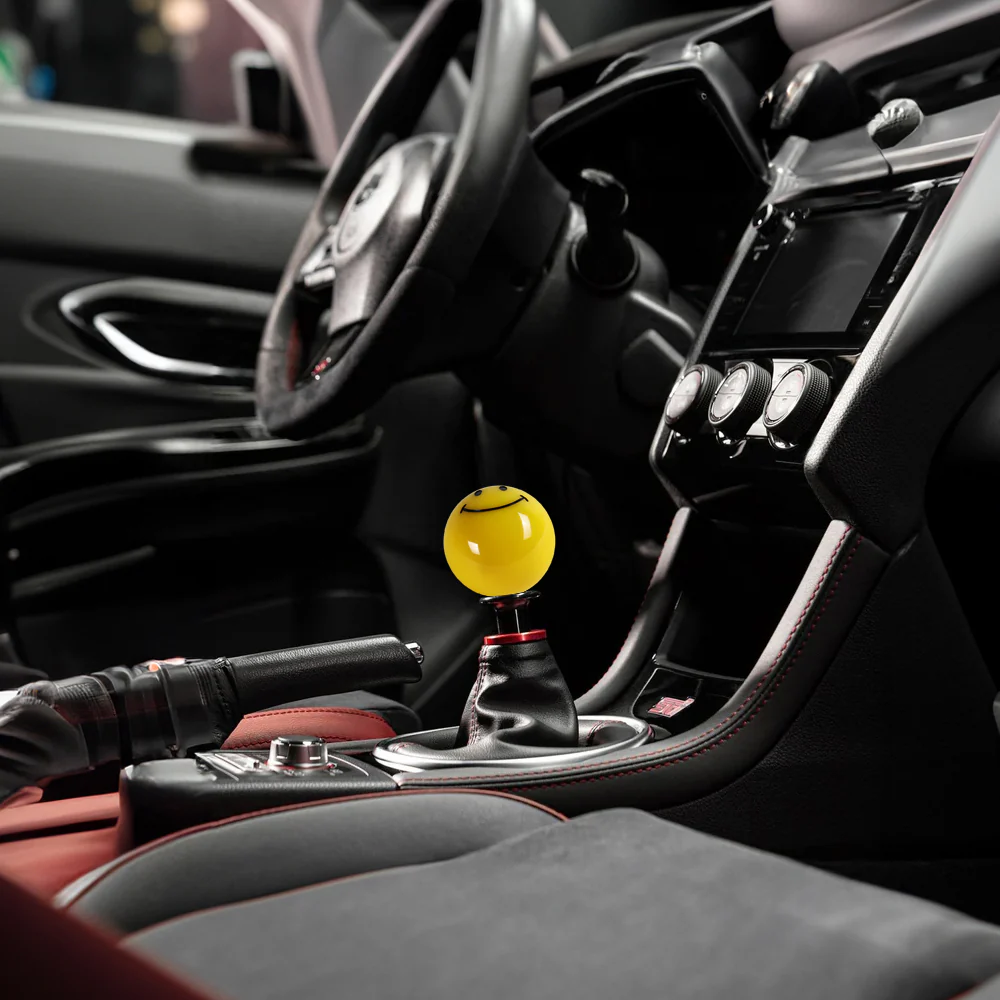 JDM HAPPY SMILE FACE Yellow Round Ball Manual Car Gear Stick Shift Knob Shifter - Image 5