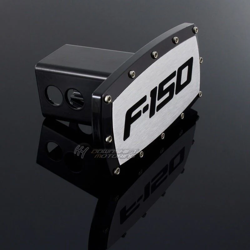 Black FORD F-150 LOGO Hitch Cover Plug Cap For 2" Trailer Receiver with ALLEN BOLTS DESIGN - Image 3