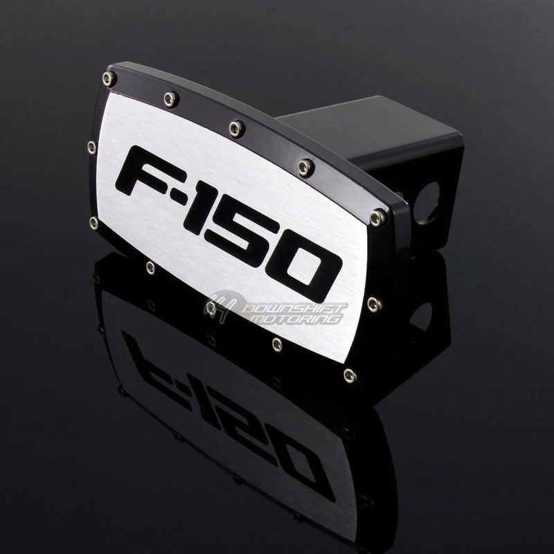 Black FORD F-150 LOGO Hitch Cover Plug Cap For 2" Trailer Receiver with ALLEN BOLTS DESIGN - Image 8