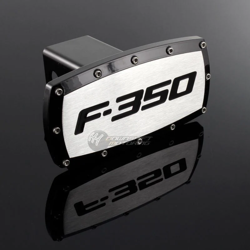 Black FORD F-350 LOGO Hitch Cover Plug Cap For 2" Trailer Receiver with ALLEN BOLTS DESIGN - Image 4