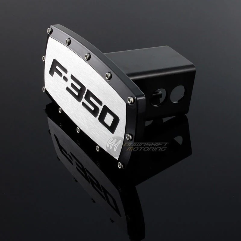 Black FORD F-350 LOGO Hitch Cover Plug Cap For 2" Trailer Receiver with ALLEN BOLTS DESIGN - Image 7