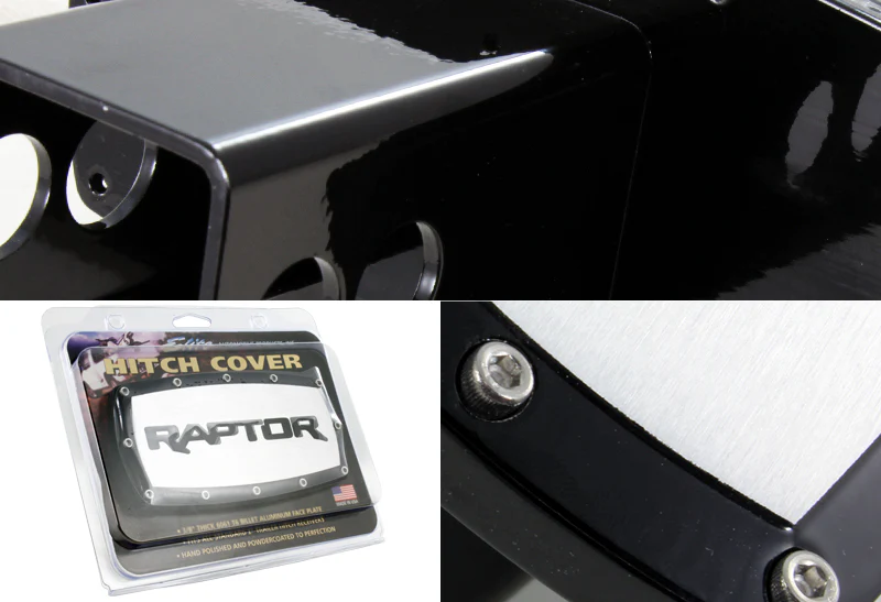 Black FORD RAPTOR LOGO Hitch Cover Plug Cap For 2" Trailer Tow Receiver with ALLEN BOLTS DESIGN - Image 4