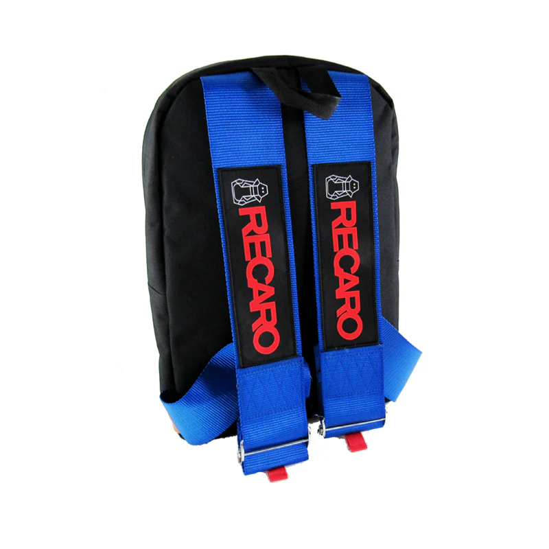 BLACK JDM BRIDE RACING BACKPACK BLUE RECARO RACING HARNESS ADJUSTABLE SHOULDER STRAPS - Image 5