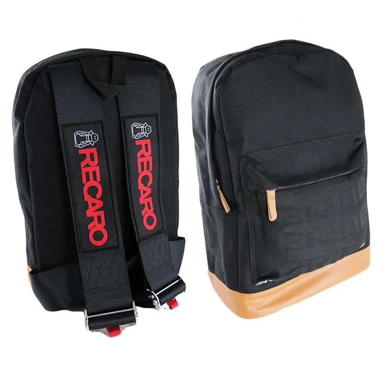 BLACK JDM BRIDE RACING BACKPACK RECARO RACING HARNESS ADJUSTABLE SHOULDER STRAPS - Image 3