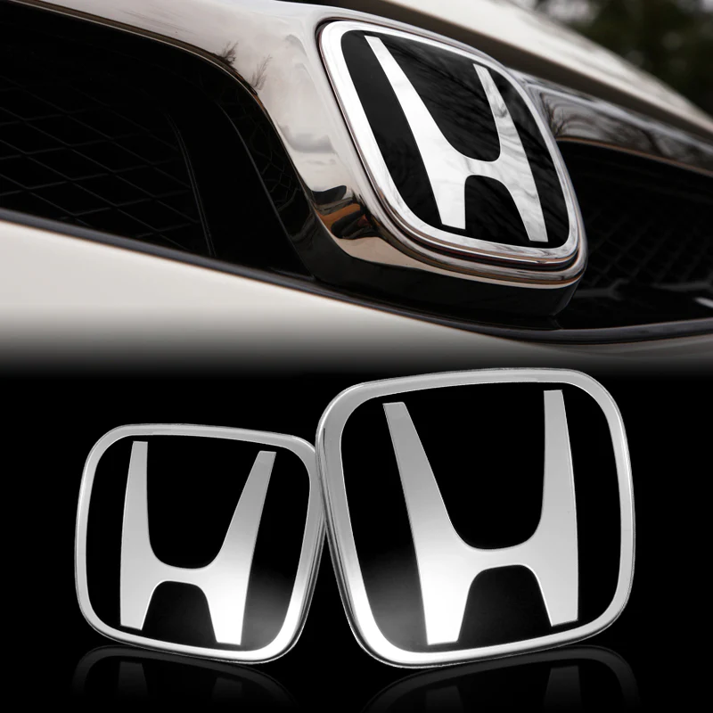 Black JDM H Emblem 2 PCS Set Front & Rear For 2008-2014 ACCORD COUPE 2DR - Image 3