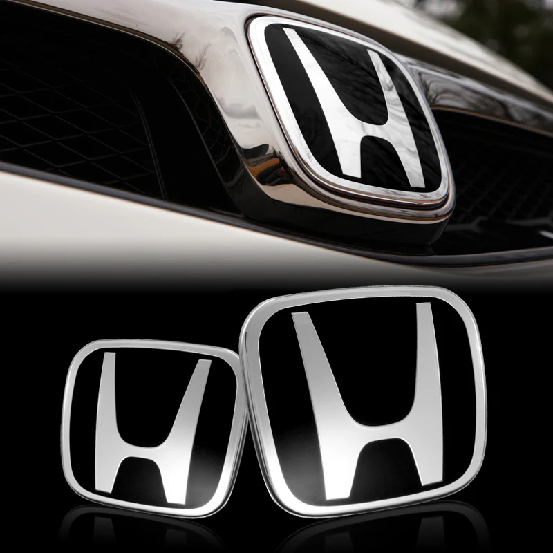 Black JDM H Emblem 2PCS Front & Rear For CIVIC 5DR HATCH 2016 2017 2018 - Image 4