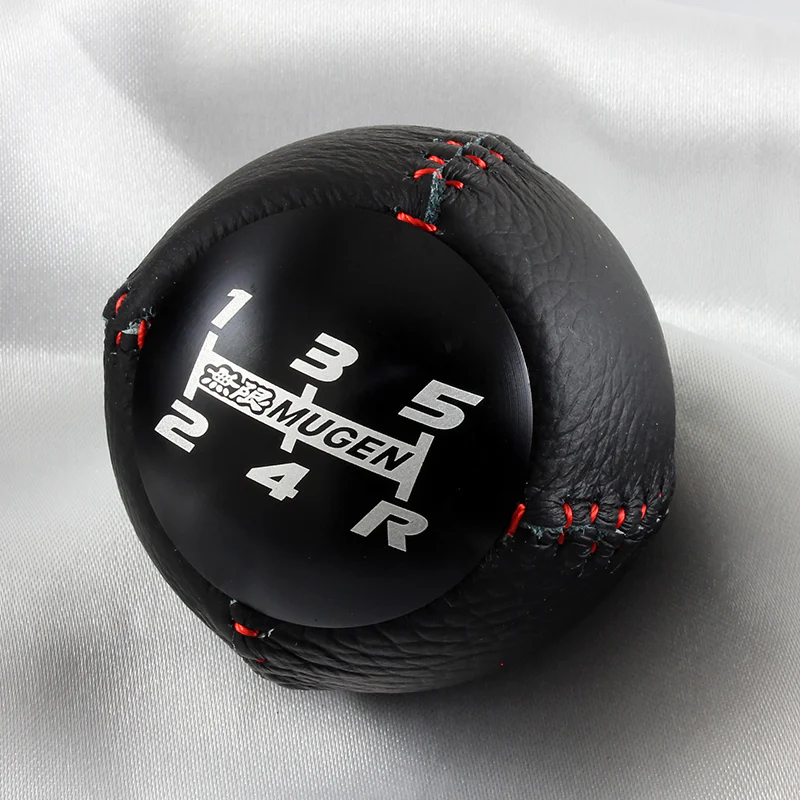 Mugen 5-Speed Black Shift Knob with PVC Leather - Image 4