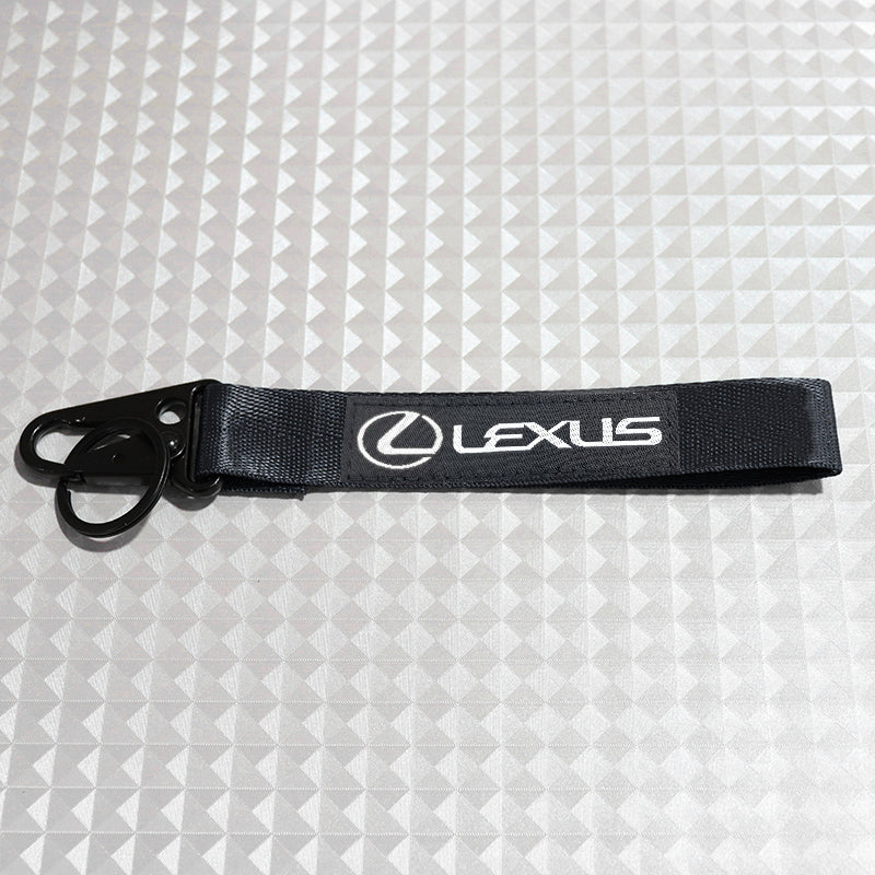 Black LEXUS Racing Keychain Metal Key Ring Hook Strap Nylon Lanyard-Universal - Image 3