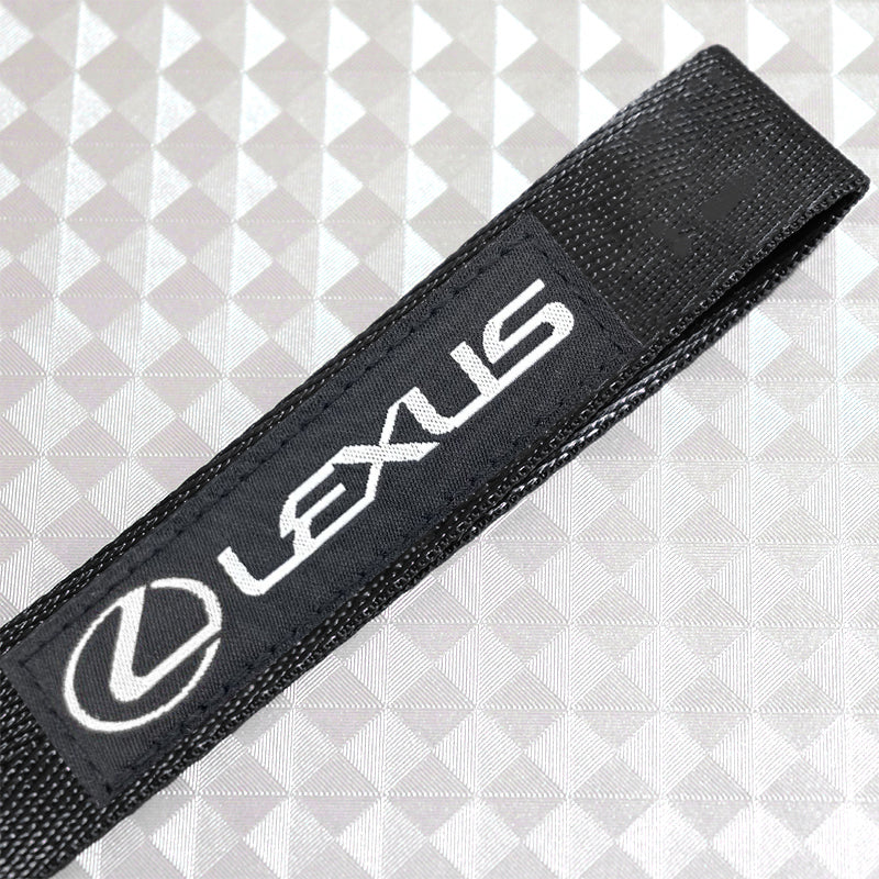 Black LEXUS Racing Keychain Metal Key Ring Hook Strap Nylon Lanyard-Universal - Image 4