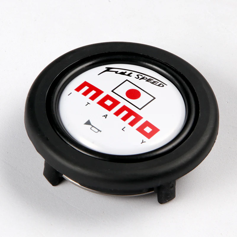 Black Line 350mm MOMO Racing Steering Wheel Microfiber Leather with MOMO Horn Button - Image 6