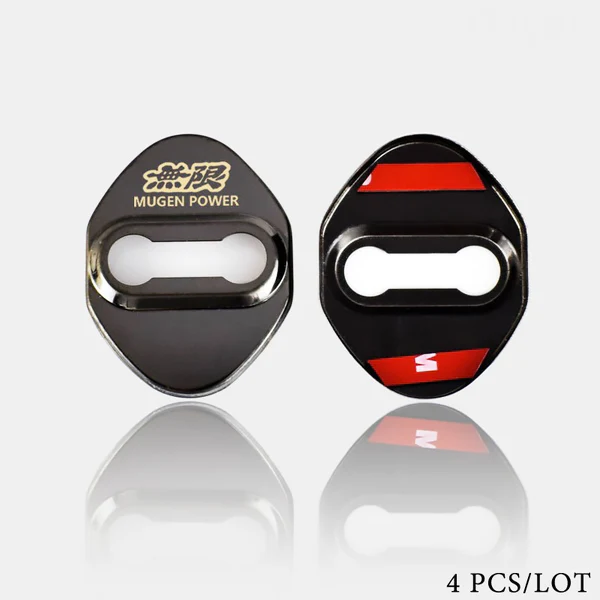 Black Mugen Stainless Steel Door Lock Door Striker Buckle Lock Protective Cover Set - 4 pcs - Image 4