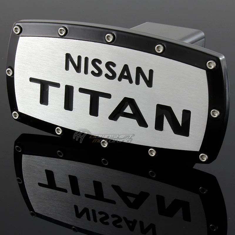 Black NISSAN TITAN LOGO Engraved Billet Hitch Cover Plug Cap For 2" Trailer Tow Receiver with ALLEN BOLTS Design - Image 6