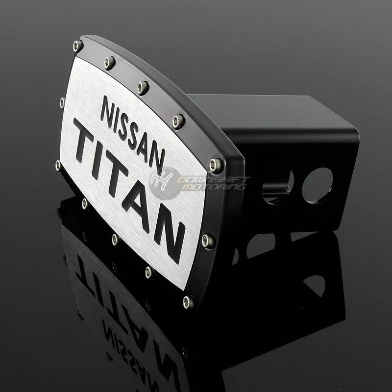 Black NISSAN TITAN LOGO Engraved Billet Hitch Cover Plug Cap For 2" Trailer Tow Receiver with ALLEN BOLTS Design - Image 7