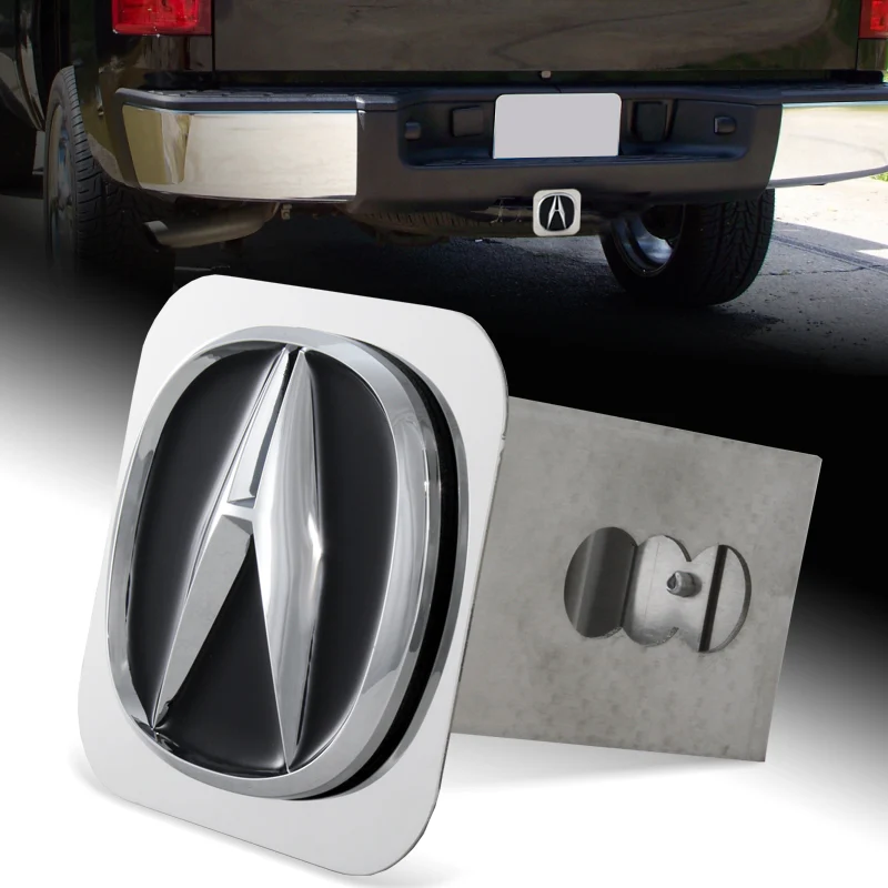Black Polished Stainless Steel Hitch Cover For ACURA For 2" Trailer Tow Receiver Universal - Image 4