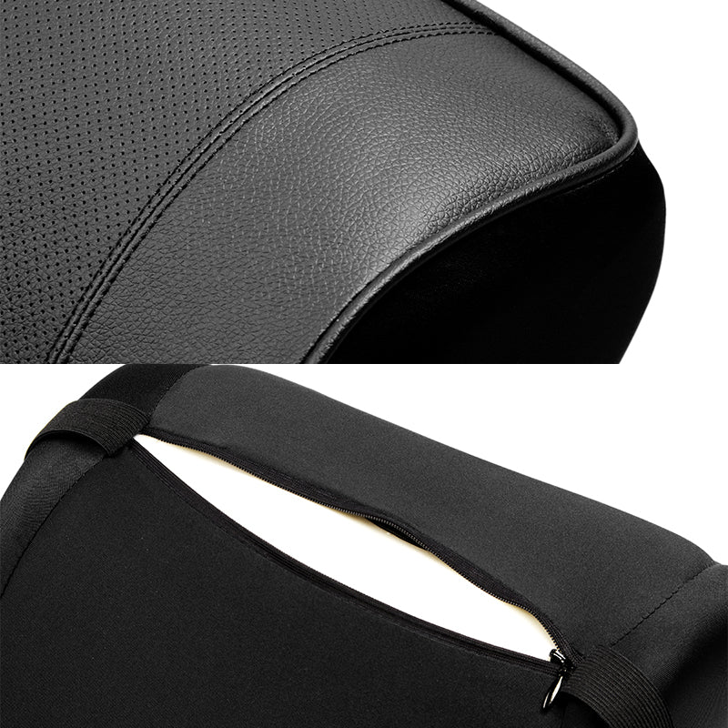 Black PU Leather Car Seat Memory Foam Neck Rest Cushion Pillow MUGEN POWER X1 - Image 3