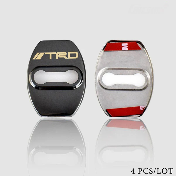 Black Stainless Steel Door Lock Door Striker Cover Set for TRD - Image 4