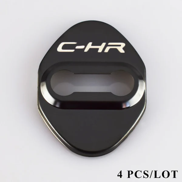 Black Toyota C-HR 2016-2019 Stainless Steel Door Lock Door Striker Protective Cover Set - 4 pcs - Image 5