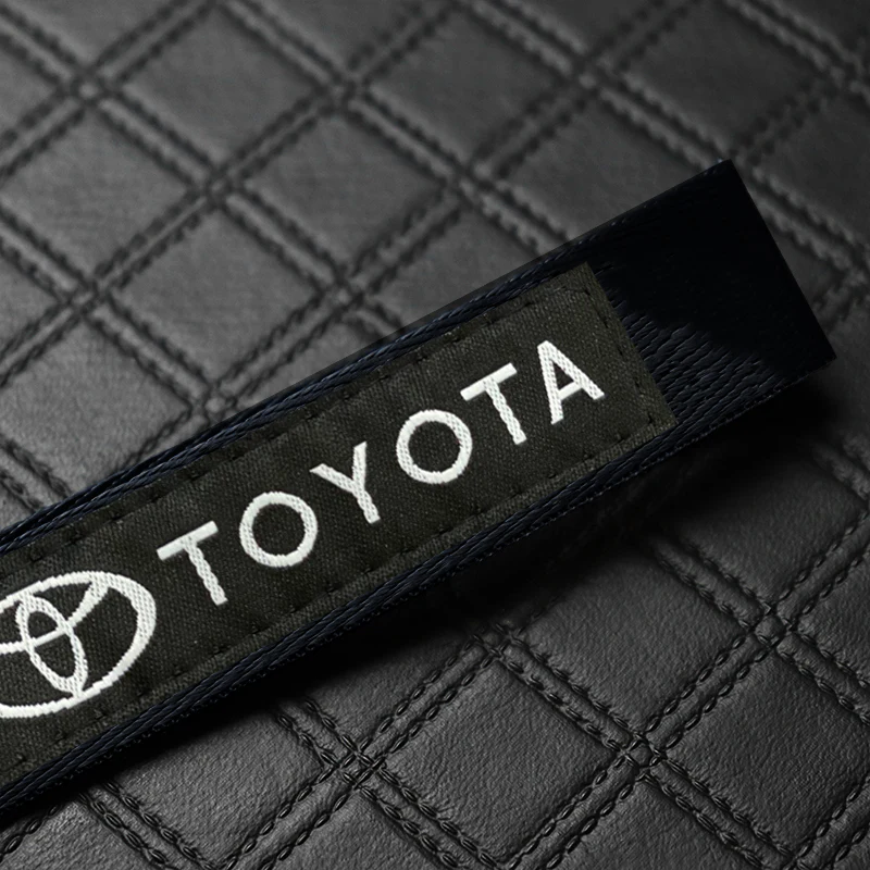 Black TOYOTA MOTORS Racing Keychain Metal Key Ring Hook Strap Nylon Lanyard-Universal - Image 6