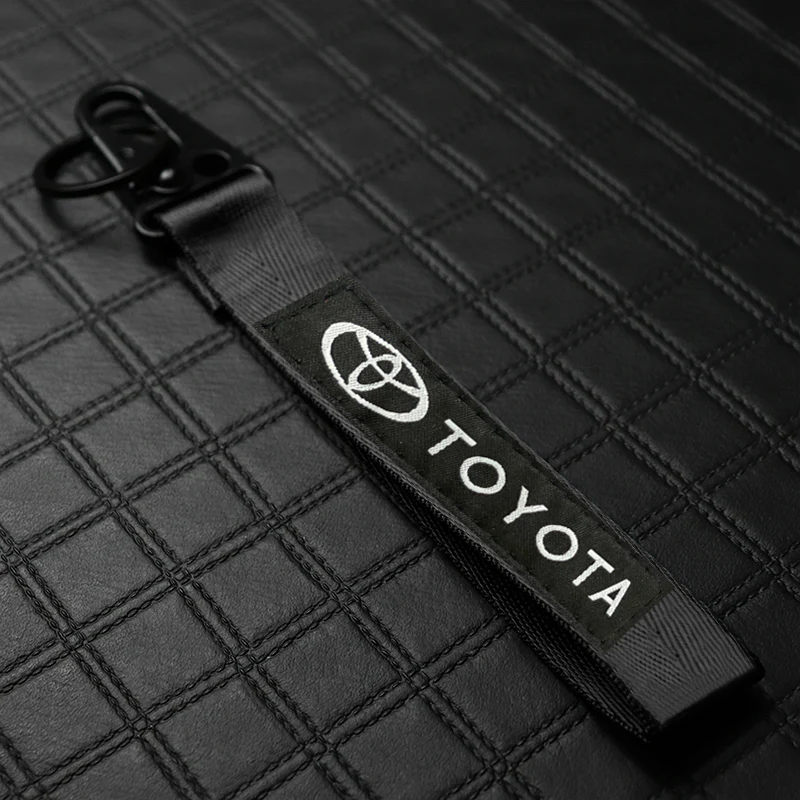 Black TOYOTA MOTORS Racing Set Keychain Metal Key Ring with Steering Wheel Emblem - Image 9
