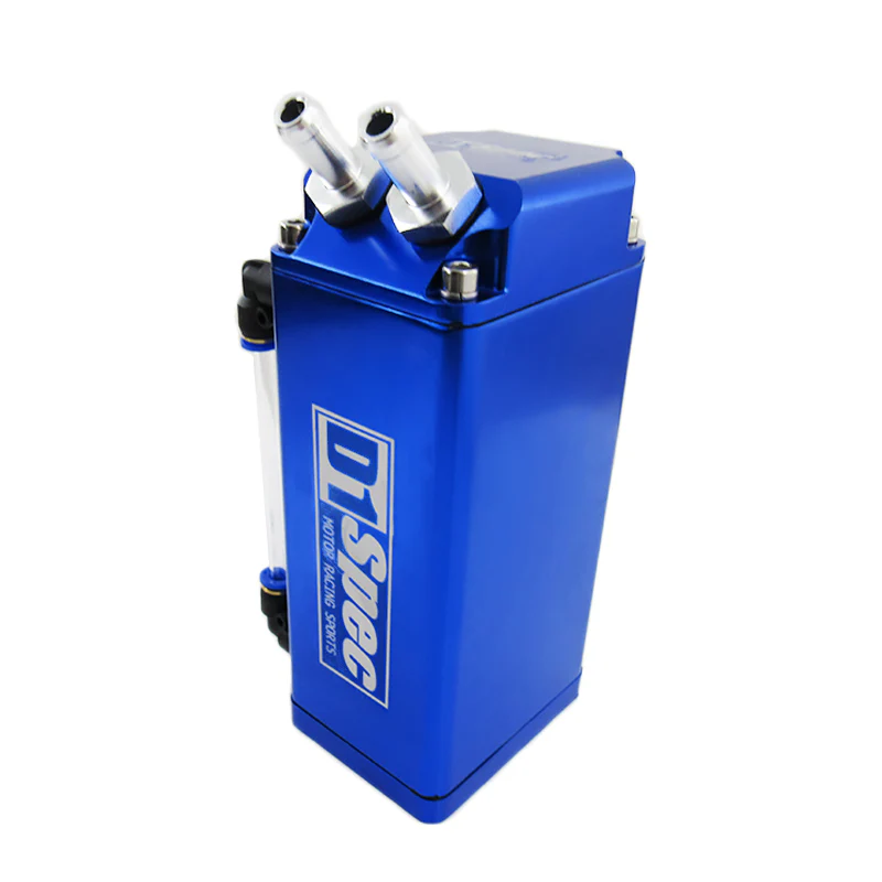 Blue 0.7L 10mm Square Billet Aluminum Engine Oil Catch Tank Can Reservoir D1 SPEC - Image 4