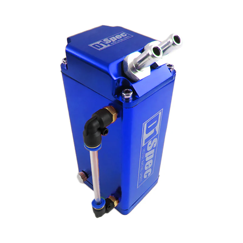 Blue 0.7L 10mm Square Billet Aluminum Engine Oil Catch Tank Can Reservoir D1 SPEC - Image 6
