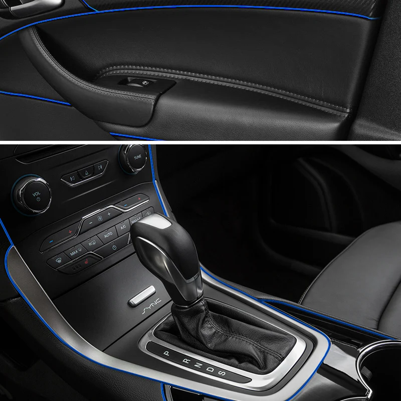 Blue 32.8 ft Interior Edge Gap Line Moulding Trim Molding Strip & Rim Protector Set Auto Car Décor - Image 7