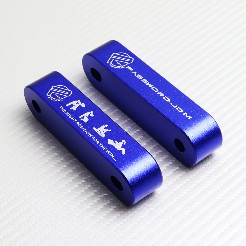 Blue Combo Password JDM Hood Vent Spacer Risers with Keychain For 90-01 Integra 88-15 Civic - Image 2