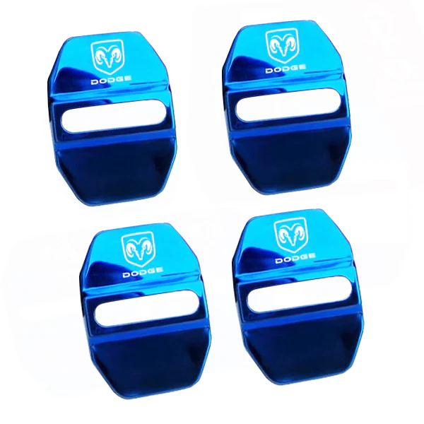 Blue DODGE Stainless Steel Door Lock Door Striker Buckle Lock Protective Cover Set - 4 pcs - Image 3