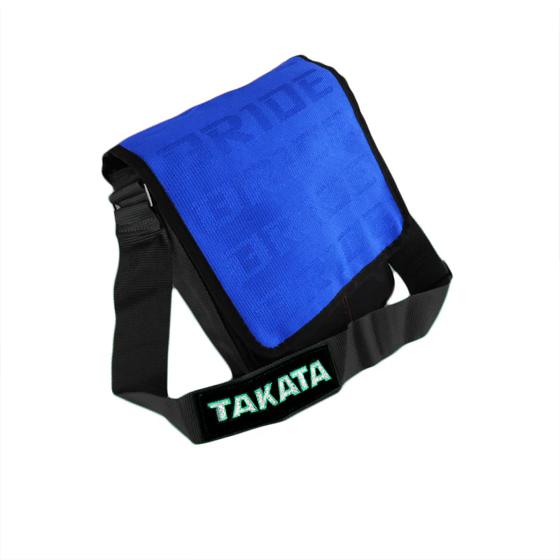 BLUE GRADATION CROSSBODY SHOULDER BRIDE RACING BAG W/ BLACK TK HARNESS STRAPS - Image 3