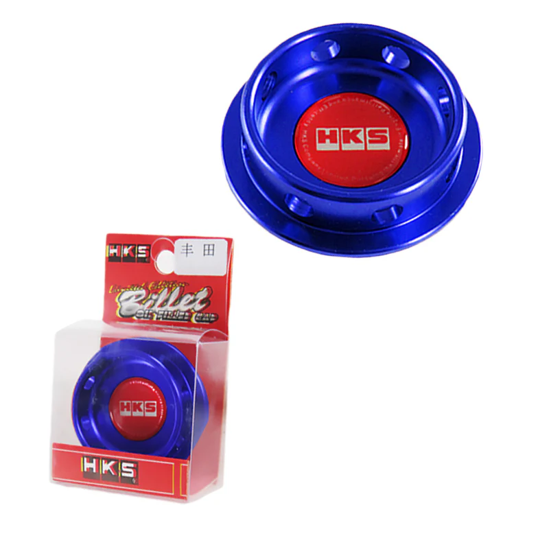 Blue HKS Engine Oil Fuel Filler Cap Cover Billet For Toyota Camry Corolla Celica - Image 3