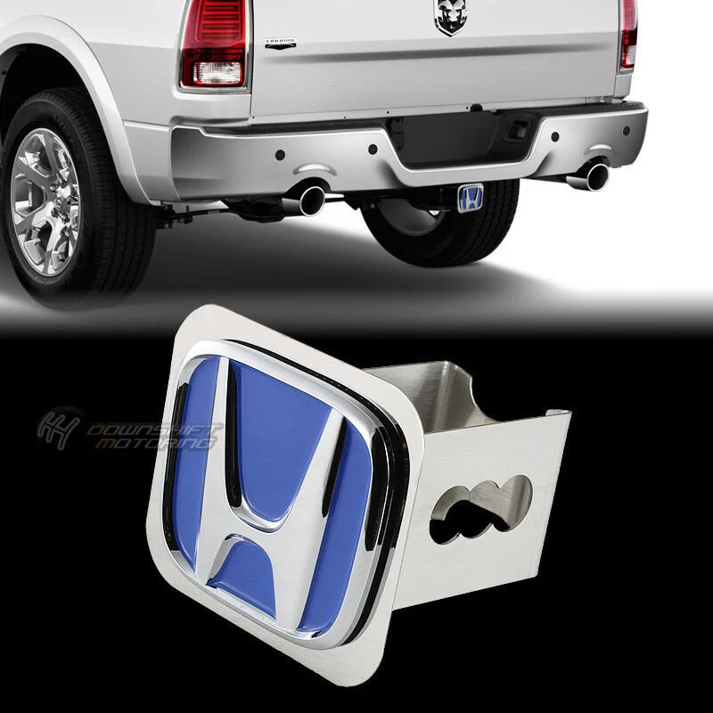Blue HONDA Logo Stainless Steel Hitch Cover Plug Cap For 2" Trailer Tow Receiver - Image 3