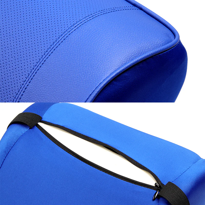 Blue Leather Car Seat Memory Foam Neck Rest Cushion Pillow for MOMO RACING 1PCS - Image 3