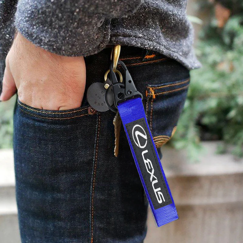 Blue LEXUS Racing Keychain Metal Key Ring Hook Strap Nylon Lanyard-Universal - Image 5